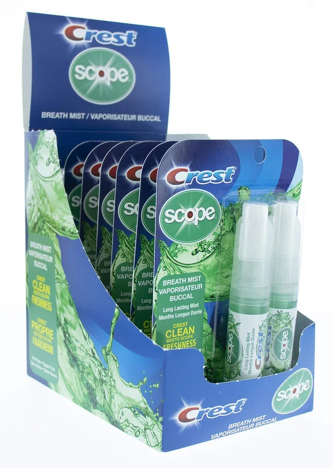 Crest Scope | Mint Breath Mist – 0.24 ounce (7mL) 2-pack sprayers, 6 count (12 spray) display