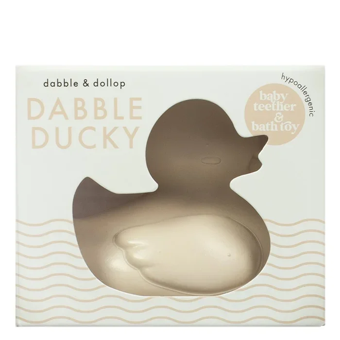 Dabble and Dollop Dabble Ducky Bath Toy & Teether (Latex-Free)