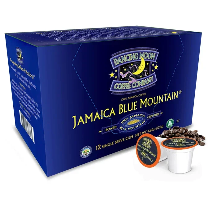 Dancing Moon Brand, 100% Pure Jamaica Blue Mountain Coffee Pods – for Keurig KCup Brewers, Medium Roast
