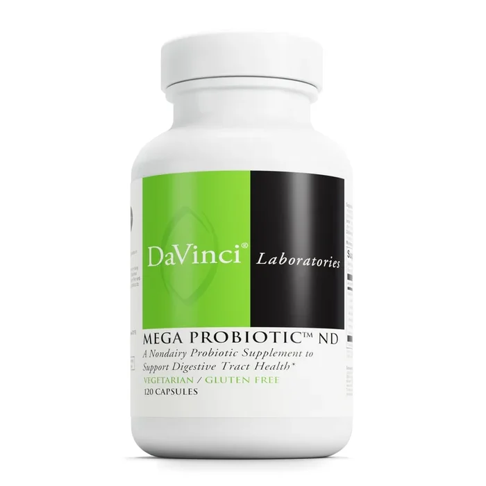 Davinci Labs Mega Probiotic ND – Non-Dairy Probiotic Supplement to Support Gut Health, Digestive Health and Neurological Health* – with Nondairy Probiotic Complex – Gluten-Free – 120 Vegetarian Caps