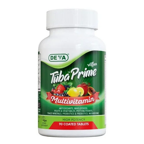 Deva Vegan Vitamins, Tuba Prime Vegan Multivitamin, 90 Coated Tabs