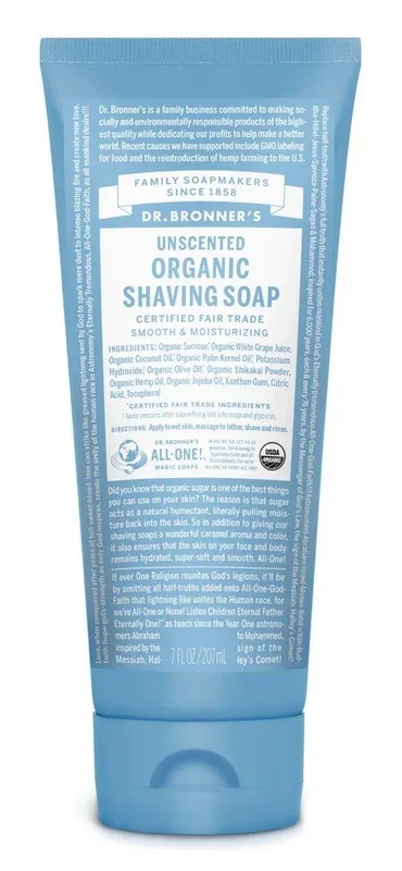Dr. Bronner’s Organic Shaving Soap Unscented 7 oz Gel