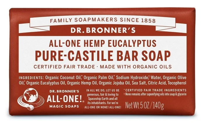Dr. Bronner’s Pure Castile Bar Soap-Eucalyptus 5 oz Bar