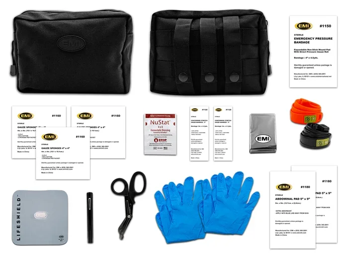 EMI 9136 E.T.R. Standard Active Shooter/Bleed Aid Kit with S.T.A.T. Tourniquet (Orange) and Nu-Stat Dressing