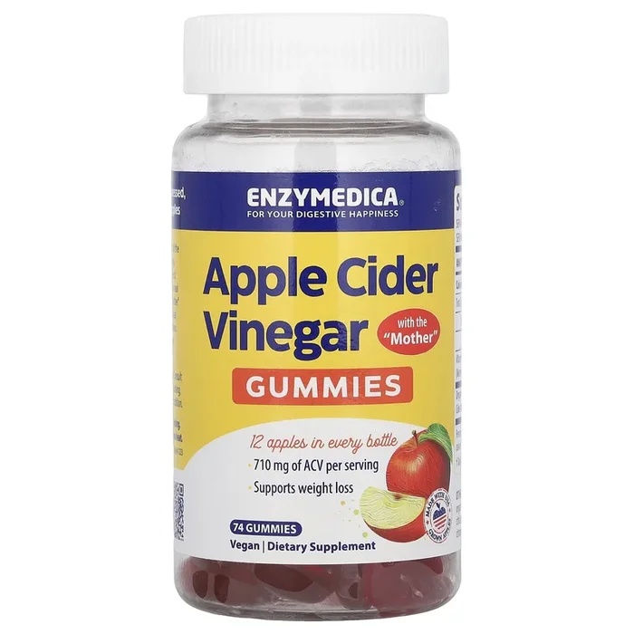 Enzymedica, Apple Cider Vinegar Gummies, 74 Vegan Gummies