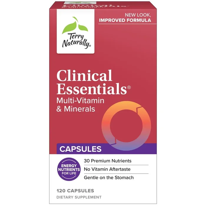 EuroPharma (Terry Naturally) Clinical Essentials Multi-Vitamin & Minerals – 30 Premium Nutrients 120 Capsule