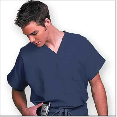 Fashion Seal Uniforms – Scrub Shirt 2X-Large Navy Blue 1 Pocket Short Cap Sleeve Unisex – 78744-8134155-2XL