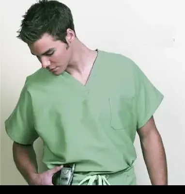 Fashion Seal Uniforms – Scrub Shirt Large Sage 1 Pocket Extra Long Cap Sleeve Unisex – 78750-L