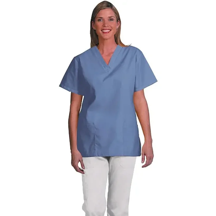 Fashion Seal Uniforms – Scrub Shirt Medium Cobalt 2 Pockets Short Sleeve Female – 7284-M