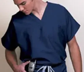 Fashion Seal Uniforms – Scrub Shirt Medium Navy Blue 1 Pocket Short Cap Sleeve Unisex – 78744-M
