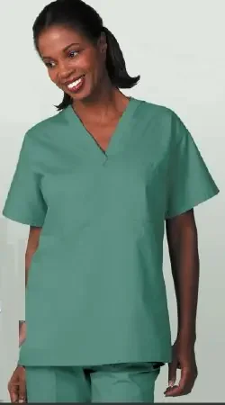 Fashion Seal Uniforms – Scrub Shirt Medium Navy Blue 1 Pocket Short Set-In Sleeve Unisex – 6785-M