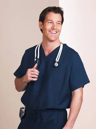 Fashion Seal Uniforms – Scrub Shirt Medium Navy Blue 1 Pocket Short Sleeve Unisex – 78705-M