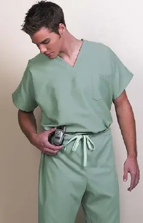 Fashion Seal Uniforms – Scrub Shirt Small Caribbean Blue 1 Pocket Extra Long Cap Sleeve Unisex – 78726-S