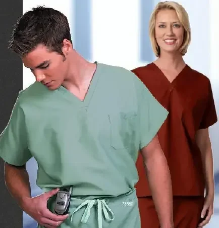 Fashion Seal Uniforms – Scrub Shirt X-Large Burgundy 1 Pocket Short Sleeve Unisex – 78741-XL
