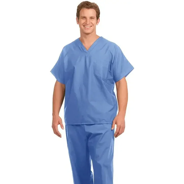 Fashion Seal Uniforms – Scrub Shirt X-Small / Tall Blueberry 1 Pocket Extra Long Cap Sleeve Unisex – 6830-XS