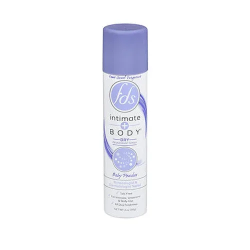 Fds, Intimate + Body Dry Deodorant Spray Baby Powder, 2 Oz