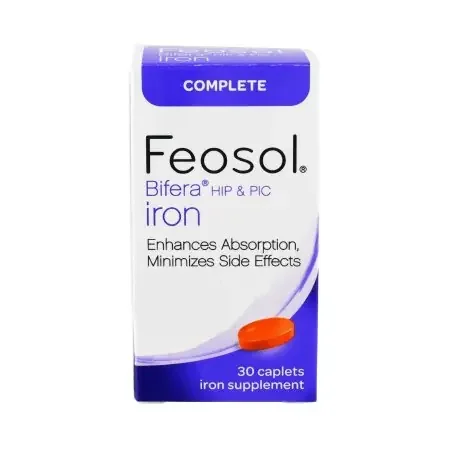 Feosol Bifera Hip & PIC – Mineral Supplement Iron / PIC / HIP 28 mg – 22 mg – 6 mg Strength Caplet 30 per Bottle – 34601709530