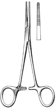 Fine Surgical – Hemostatic Forceps Kelly 5-1/2 Inch Length Mid Grade Stainless Steel Ratchet Lock Finger Ring Handle Straight Serrated Tips – GS-20-550