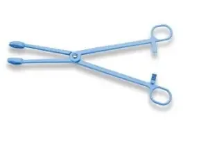 Fine Surgical – Sponge Forceps 9-1/2 Inch Length Floor Grade Plastic Finger Ring Handle Straight Serrated Tips – PL-8025