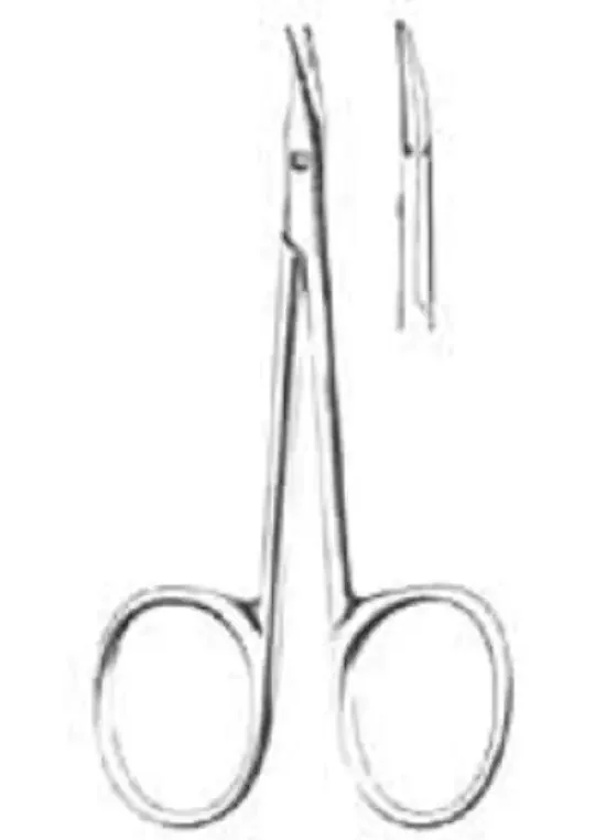 Fine Surgical – Suture Scissors Gradle 3-3/4 Inch Length Mid Grade Stainless Steel NonSterile Finger Ring Handle Slightly Curved – GS-19-475