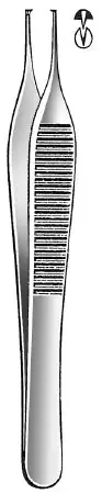 Fine Surgical – Tissue Forceps Adson 4-3/4 Inch Length Mid Grade Stainless Steel NonLocking Thumb Handle Straight 1 X 2 Teeth – GS-50-325