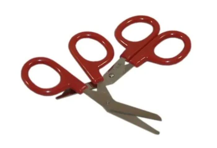 First Aid Only – Bandage Scissors 3-1/2 Inch Length Stainless Steel / Plastic Finger Ring Handle Angled Blunt Tip / Blunt Tip – 17-008