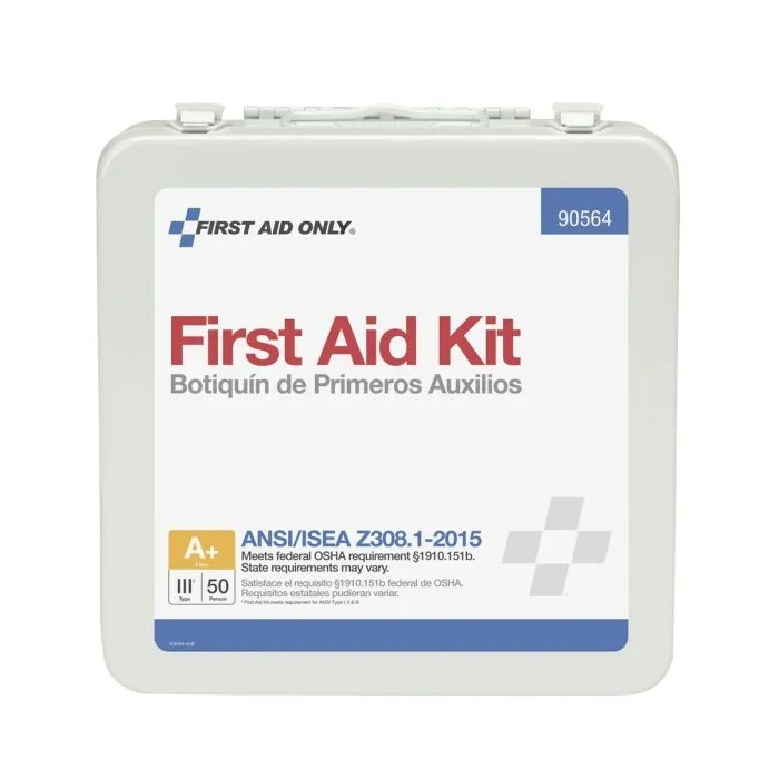 First Aid Only 90564 50 Person First Aid Kit, ANSI 2015 Class A+, Metal Case