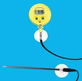 Fisher Scientific – Digital Laboratory Thermometer Fahrenheit / Celsius -58° to +572°F (-50° to +300°C) Stainless Steel Probe Handheld / Wall Mount Battery Operated – 150779D