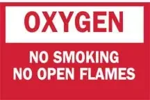 Fisher Scientific – Door Sign Caution Oxygen No Smoking No Open Flames – 19102449