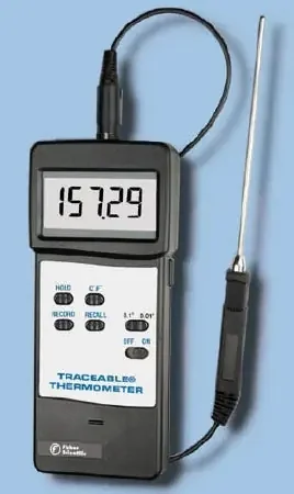 Fisher Scientific Traceable – Digital Laboratory Thermometer Celsius -50° to +400°C Platinum RTD Sensor Handheld Battery Operated – 1507755