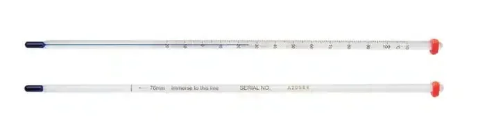 Fisherbrand – Liquid-in-Glass Thermometer Celsius -10° to +110°C Total Immersion Does not Require Power – 13-201-650