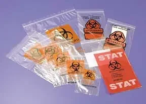 Fisherbrand Color-Coded – Specimen Transport Bag with Document Pouch 6 X 9 Inch Zip Closure STAT / Biohazard Symbol / Storage Instructions NonSterile – 0180011