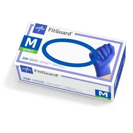 FitGuard – Exam Glove Medium NonSterile Nitrile Standard Cuff Length Textured Fingertips Blue Chemo Tested – TRG400M