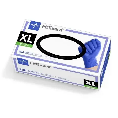 FitGuard – Exam Glove X-Large NonSterile Nitrile Standard Cuff Length Textured Fingertips Dark Blue Chemo Tested – TRG400XL