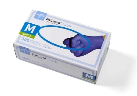 FitGuard Touch – Exam Glove Medium NonSterile Nitrile Standard Cuff Length Textured Fingertips Dark Blue Chemo Tested – FG3002