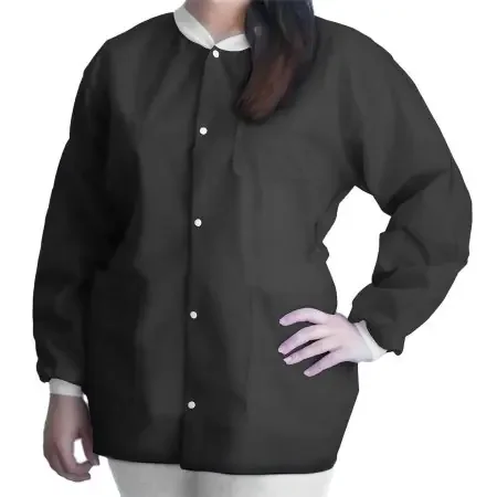FitMe – Lab Jacket Black X-Large Hip Length Disposable – UGJ-6500-XL