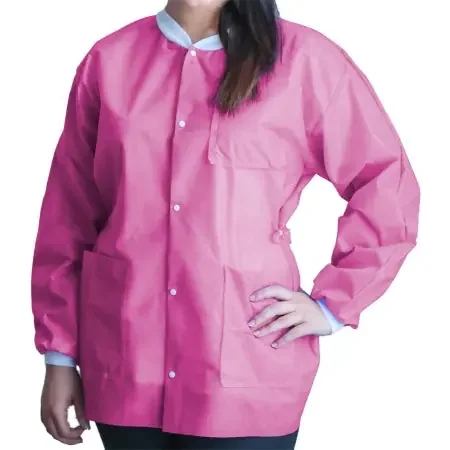 FitMe – Lab Jacket Raspberry Pink X-Large Hip Length Disposable – UGJ-6509-XL