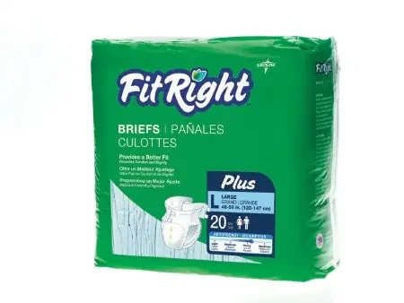 FitRight Plus – Unisex Adult Incontinence Brief 2X-Large Disposable Moderate Absorbency – FITPLUSXXL
