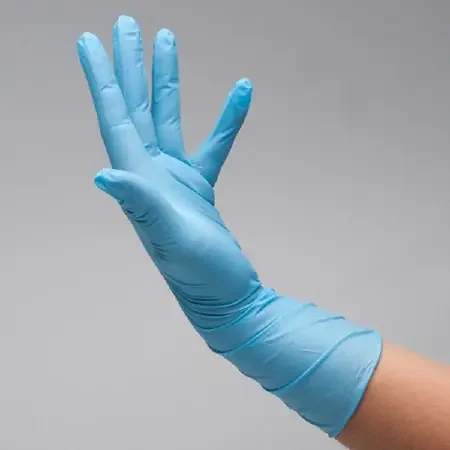 Flexam – Exam Glove Large Sterile Single Nitrile Extended Cuff Length Textured Fingertips Blue Chemo Tested – N8822