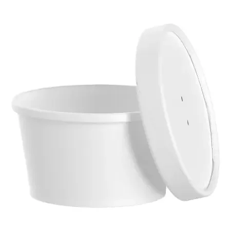 Flexstyle – Food Container White Single Use Paper 3-1/10 Inch Diameter X 2-1/5 Inch H – KHSB8A-2050