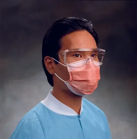 FluidShield – Procedure Mask Anti-fog Foam Pleated Earloops One Size Fits Most Orange NonSterile ASTM Level 3 Adult – 47107
