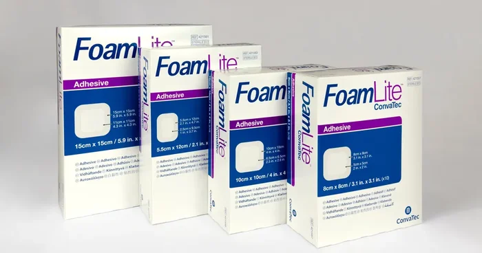 FoamLite – Thin Foam Dressing 2 X 2 Inch Square Silicone Adhesive with Border Sterile – 421927