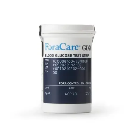 FORA GD20 – Blood Glucose Test Strips 50 Strips per Box For Blood Glucose Monitoring System – GD20FS50