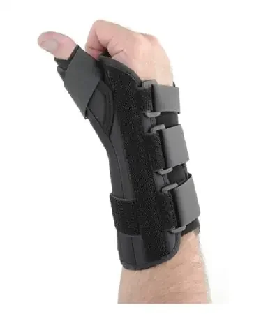 FormFit Thumb Spica – Thumb Splint Medium D-Ring / Hook and Loop Strap Closure Right Hand Black – 31504C