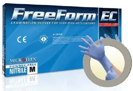 FreeForm EC – Exam Glove X-Large NonSterile Nitrile Extended Cuff Length Textured Fingertips Blue Not Chemo Approved – FFE-775-XL