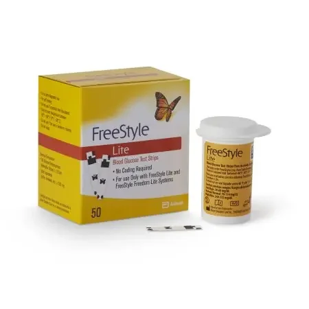 FreeStyle Lite – Blood Glucose Test Strips 50 Strips per Box Tiny sample size only 0.3 µL For Freestyle Lite Monitor System – 99073070822