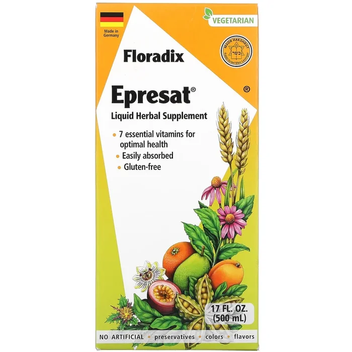 Gaia Herbs, Floradix, Epresat, Liquid Herbal Supplement, 17 Oz Liquid Extract