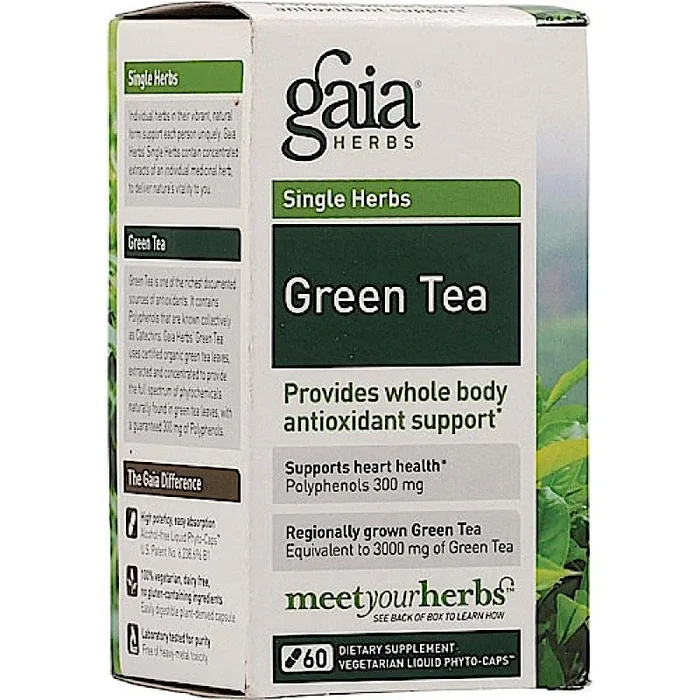 Gaia Herbs, Green Tea, 60 Vegetarian Liquid Phyto-Caps