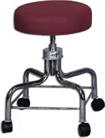 Galaxy Enterprises – Exam Stool Backless Spin Lift Screw Adjustment 4 Casters Burgundy – 1125-BURG