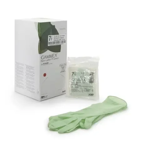 GAMMEX Non-Latex PI Green – Surgical Glove Size 7.5 Sterile Pair Polyisoprene Extended Cuff Length Smooth Light Green Chemo Tested – 20685275